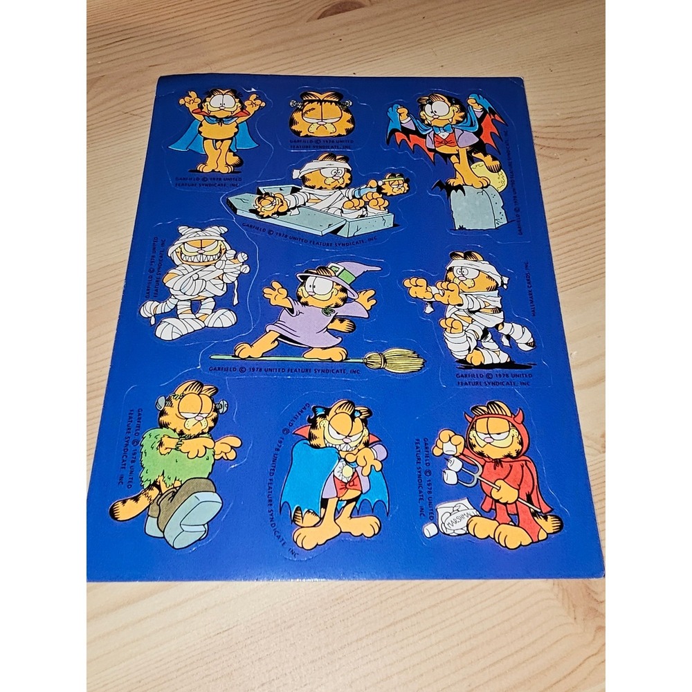 1 Sheet Vintage Hallmark Garfield Halloween Stickers